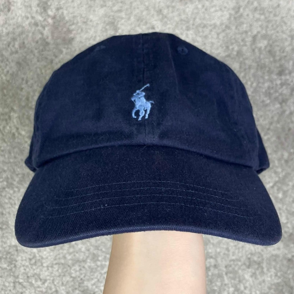 Polo Ralph Lauren Baseball Cap Mens OS Navy Blue Pony Logo Adjustable Strap Hat